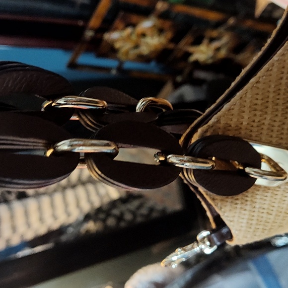 Michael Kors Woven Tan Shoulder Or Crossbody Bag - Picture 7 of 10